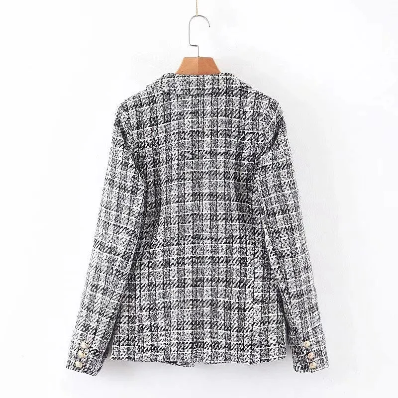 New Temperament Casual Plaid Suit (professional Suit Coat   Skirt)