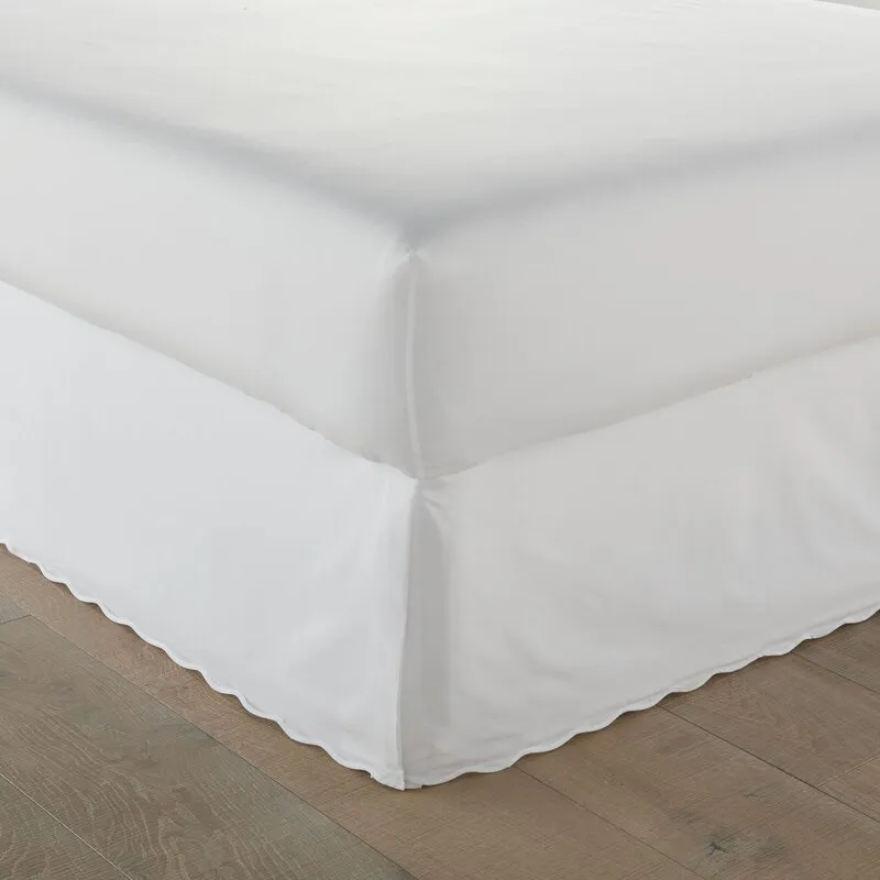 New Wayfair Item! One Allium Way Queen Caudill 15" Tailored Bed Skirt, White, Queen! Retails $83 