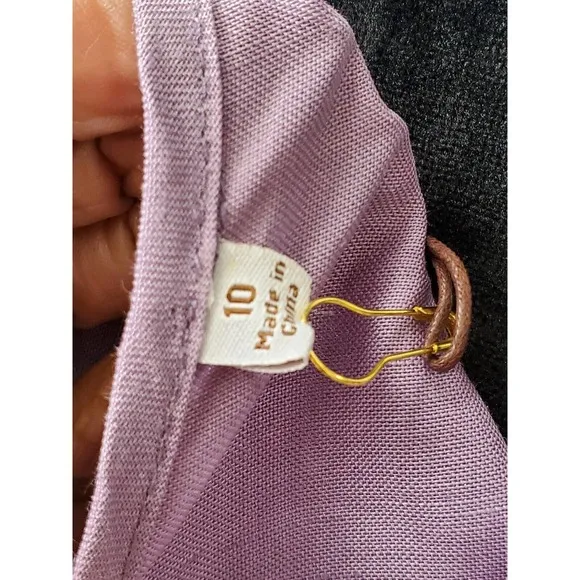 Night Studio Women's Purple Linen Round Neck Top &amp; Long Skirt 2 Piece Suit 10