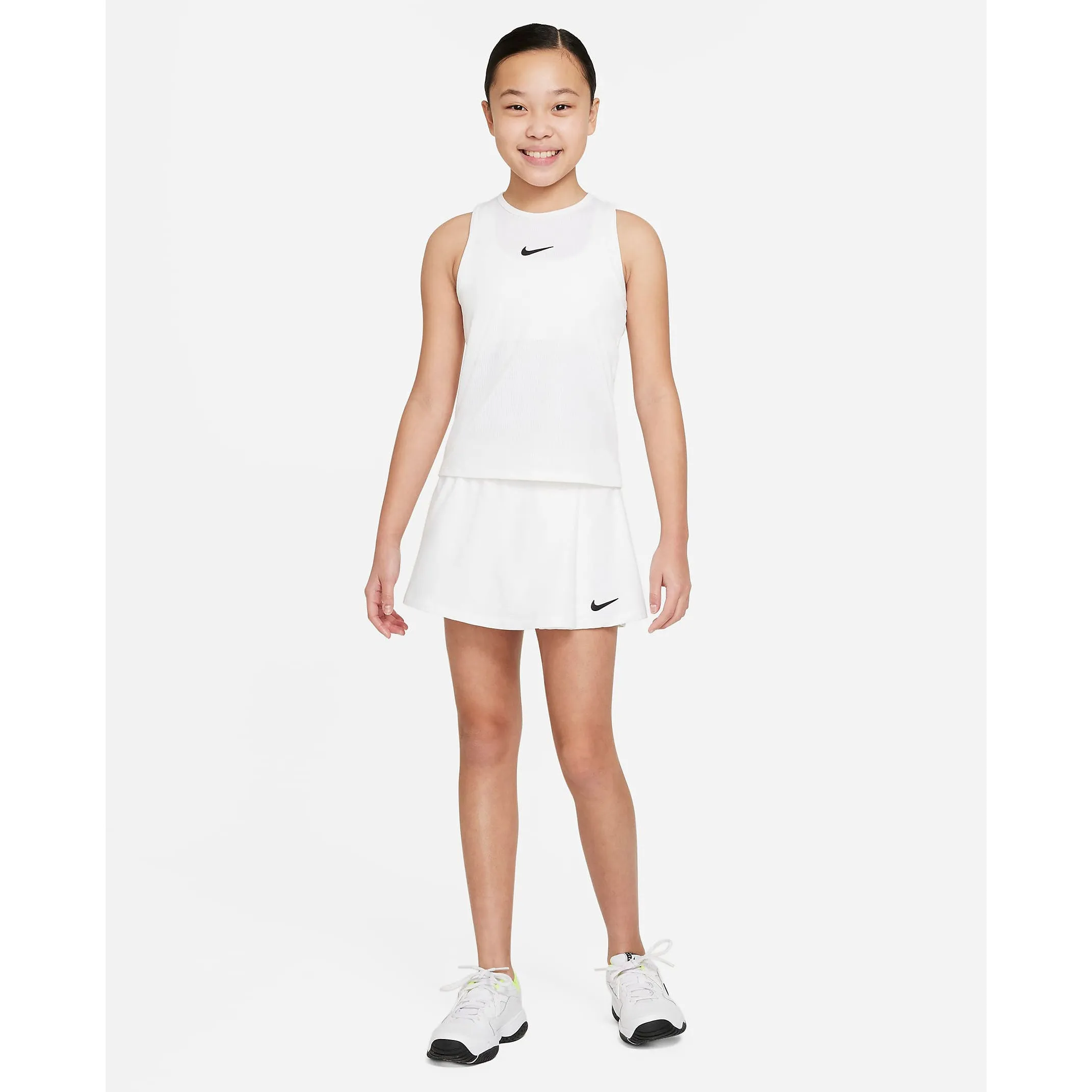 Nike Girls' Dri-FIT Victory Flouncy Skirt (White/Black)