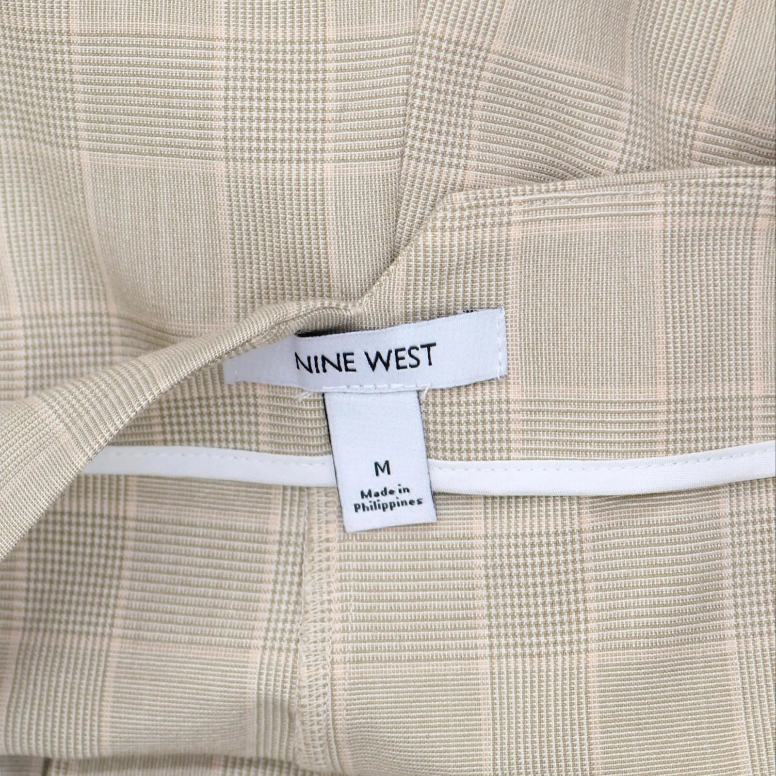 Nine West Womens Plaid Pleated Dress Pants with Pockets 16611b4956cc8c Brown M