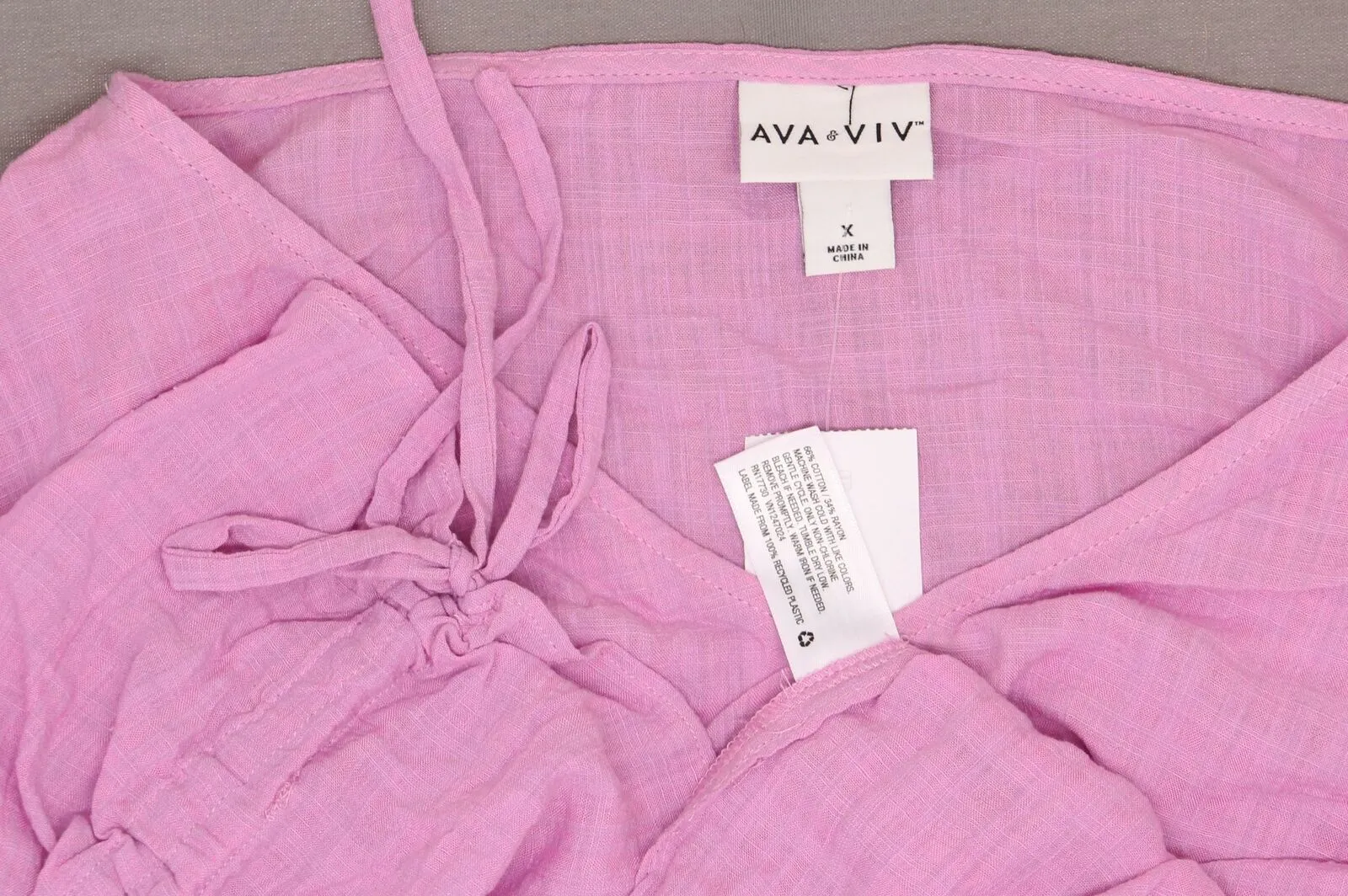 NWT Ava & Viv Women's Plus Size Ruched Sleeve Blouse Plus X