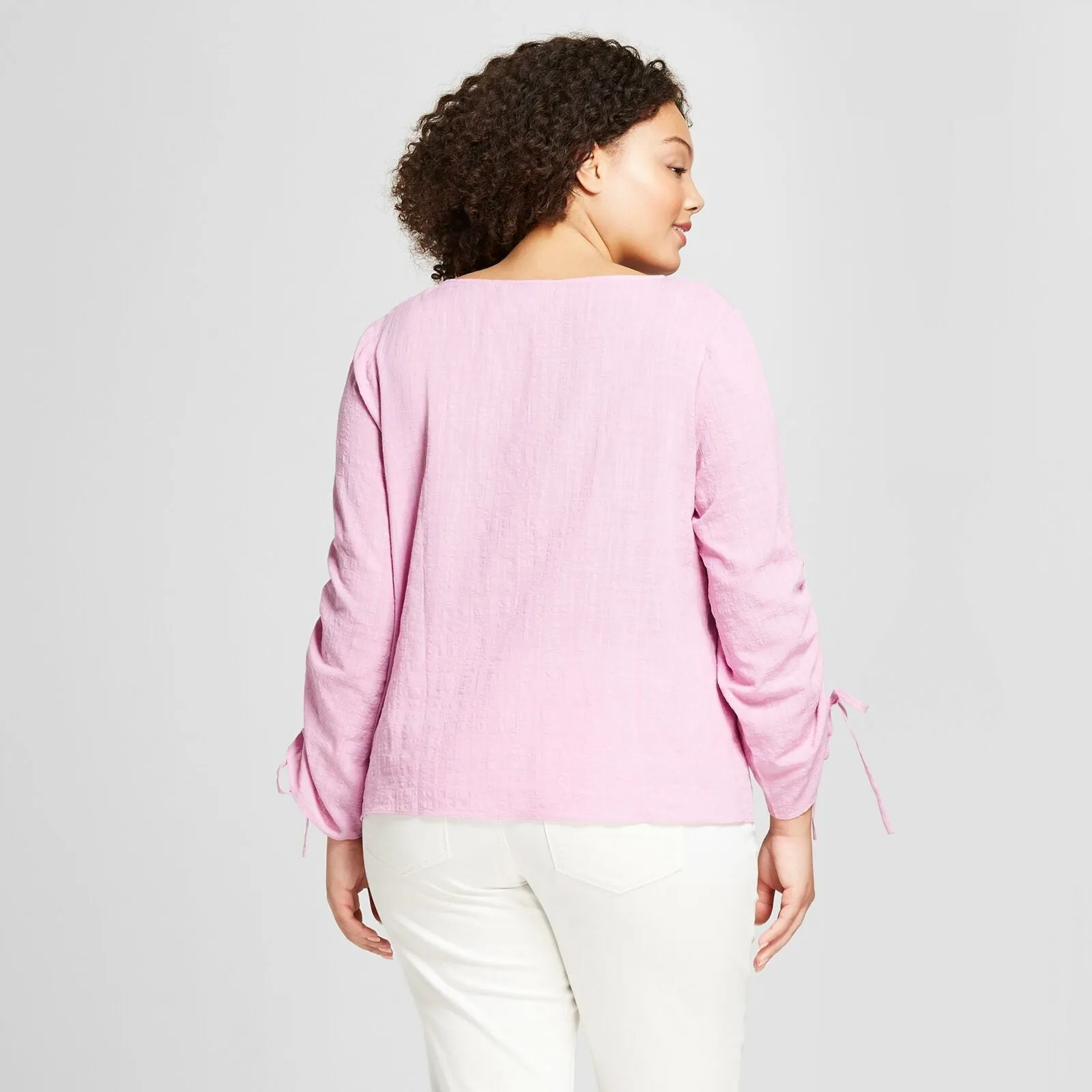 NWT Ava & Viv Women's Plus Size Ruched Sleeve Blouse Plus X