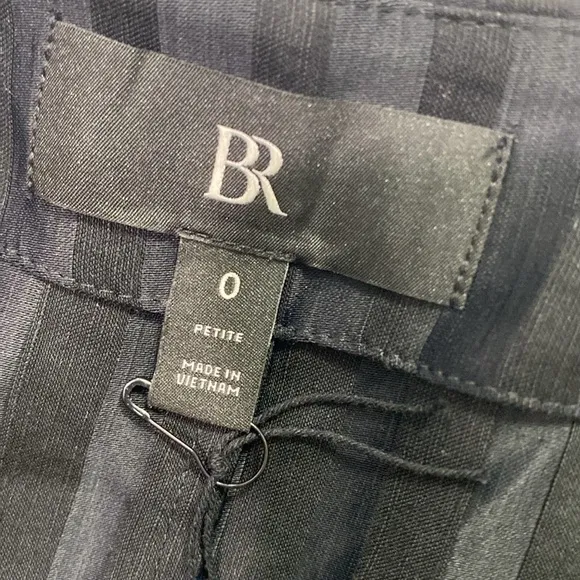 NWT Banana Republic Satin Stripe Skirt in Black Size 0 Petite