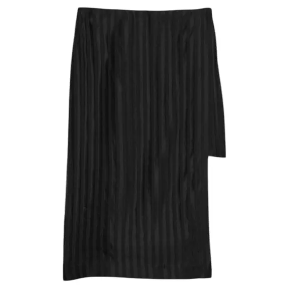 NWT Banana Republic Satin Stripe Skirt in Black Size 0 Petite