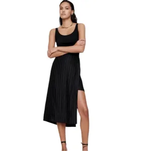 NWT Banana Republic Satin Stripe Skirt in Black Size 0 Petite