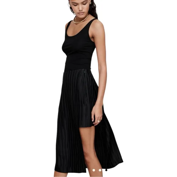 NWT Banana Republic Satin Stripe Skirt in Black Size 0 Petite