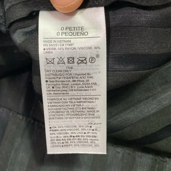 NWT Banana Republic Satin Stripe Skirt in Black Size 0 Petite