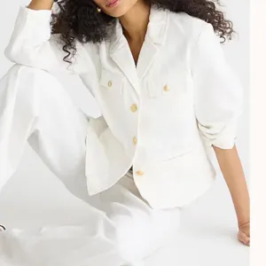 NWT J. Crew Denim blazer-jacket in white SZ 00