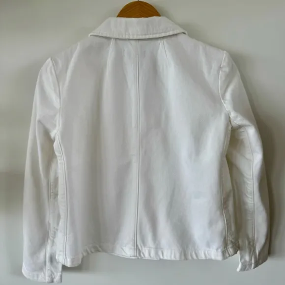 NWT J. Crew Denim blazer-jacket in white SZ 00