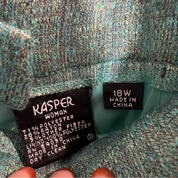 NWT KASPER Green Blazer and Skirt Set 18W