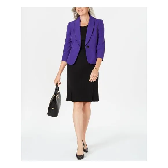 NWT LE SUIT Womens Black Lined Above The Knee Wear To Work Pencil Skirt 6