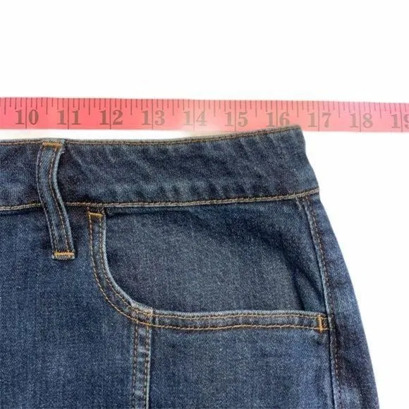 NWT Madewell Size 31 Denim Jean Button Front Straight Mini Skirt Pfeiffe…