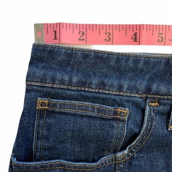NWT Madewell Size 31 Denim Jean Button Front Straight Mini Skirt Pfeiffe…