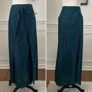 NWT Vintage Jones New York Wrap Style Skirt Teal Purple Floral 14