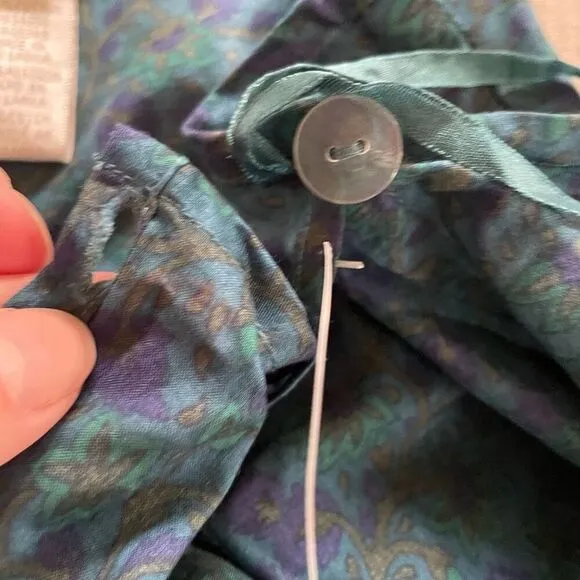 NWT Vintage Jones New York Wrap Style Skirt Teal Purple Floral 14