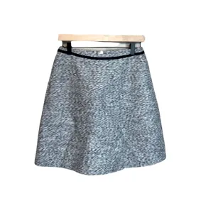 Odeeh Germany Black White Tweed Silk Cotton Blend Mini A Line Skirt Size 34