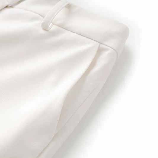 One Button White Pantsuit Fitted Blazer   Mid-High Rise Trousers Pantsuit Suit Formal Wear