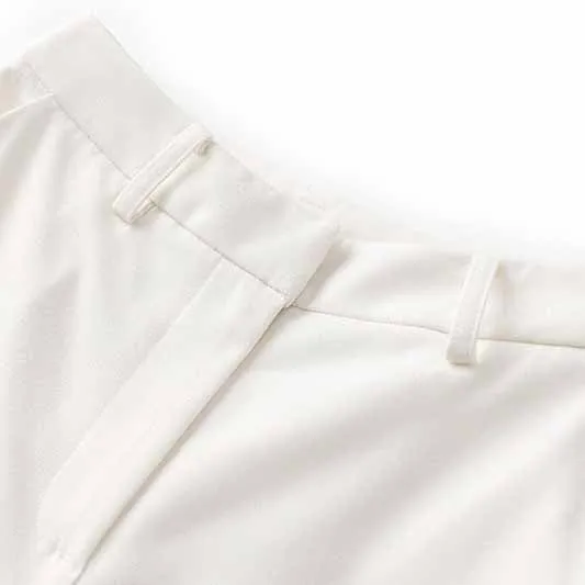One Button White Pantsuit Fitted Blazer   Mid-High Rise Trousers Pantsuit Suit Formal Wear