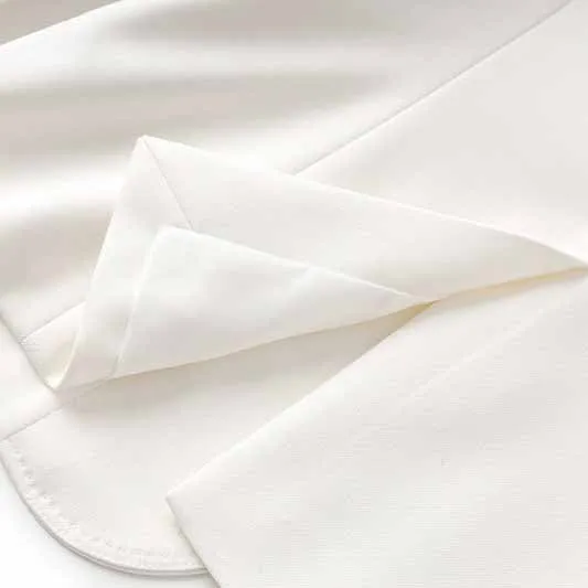 One Button White Pantsuit Fitted Blazer   Mid-High Rise Trousers Pantsuit Suit Formal Wear