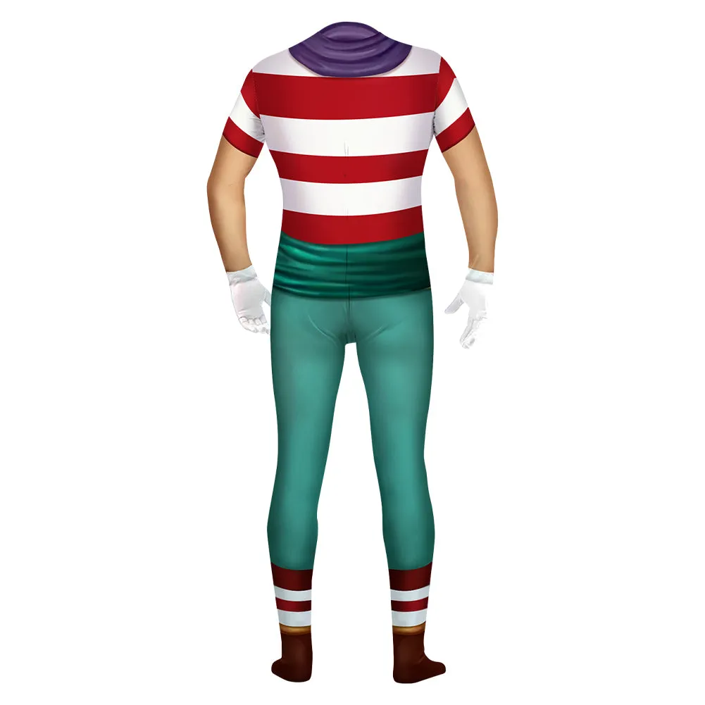 One Piece Buggy Cosplay Costume Jumpsuit Halloween Carnival Suit