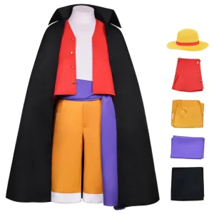 One Piece Luffy Wano Country Arc Kids Children Cosplay Costume