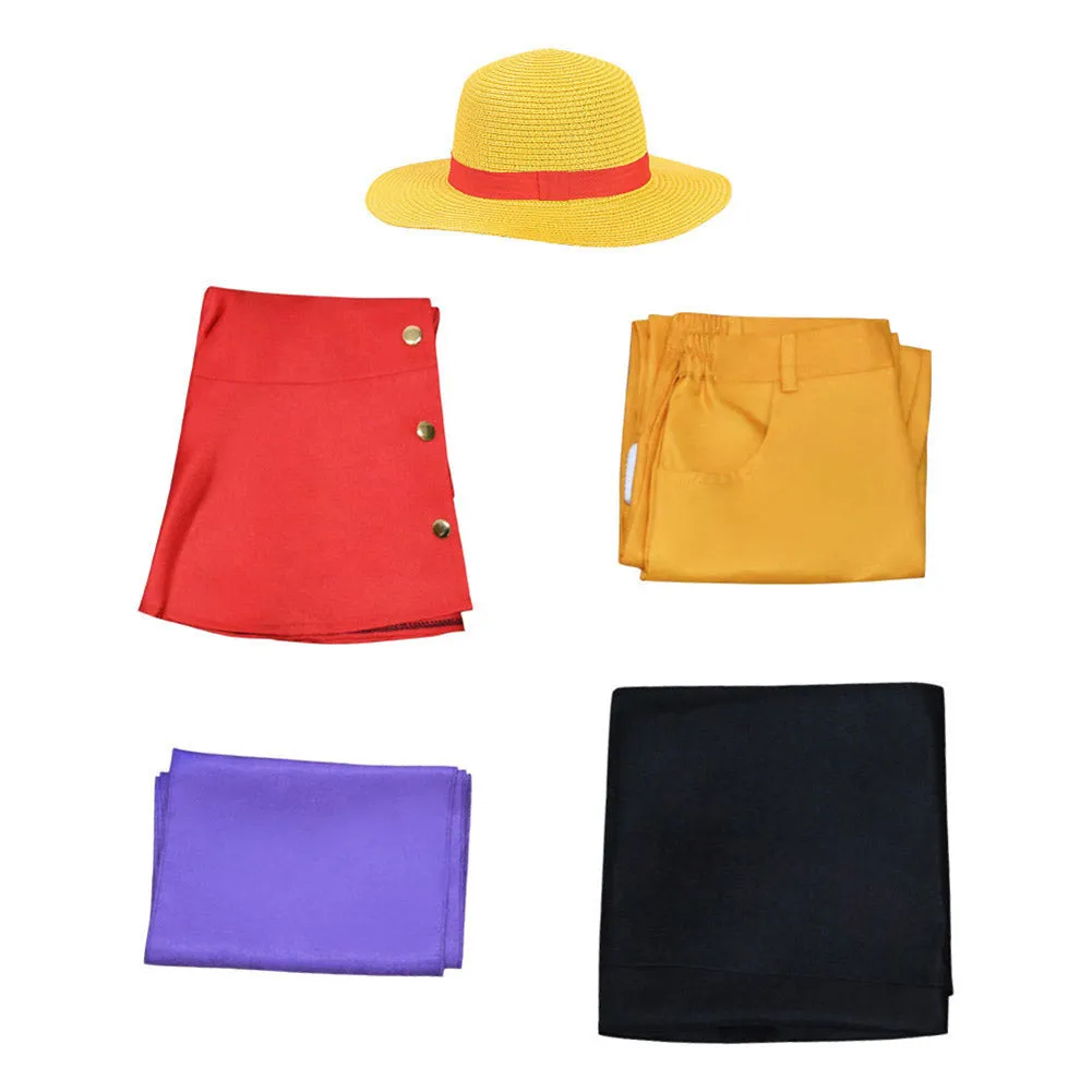 One Piece Luffy Wano Country Arc Kids Children Cosplay Costume