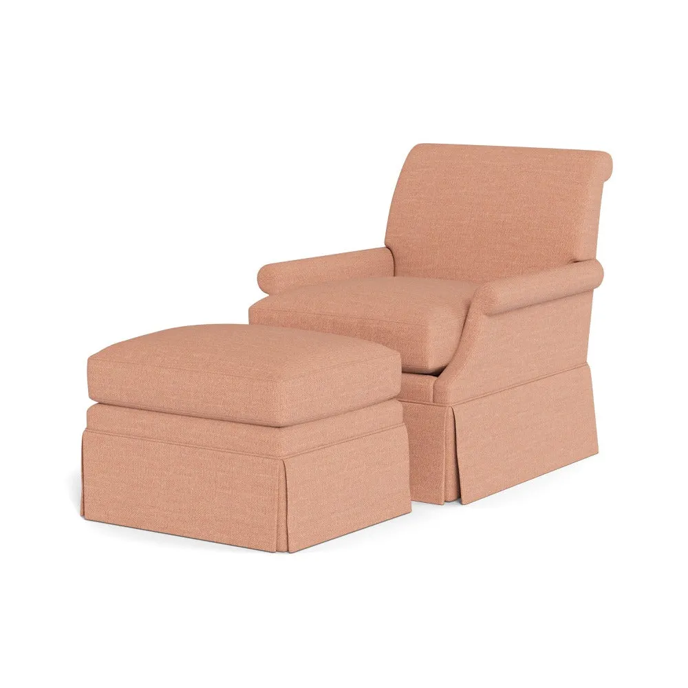 Origo Chair & Ottoman (Straight Skirt)