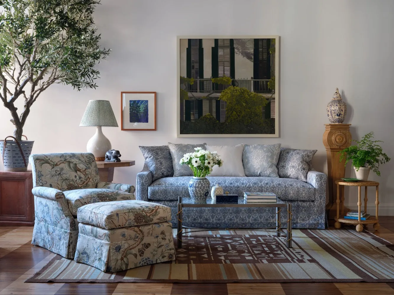 Origo Chair & Ottoman (Straight Skirt)