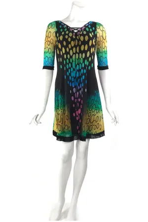 ORNA Grommet Lace-Up A-Line Dress