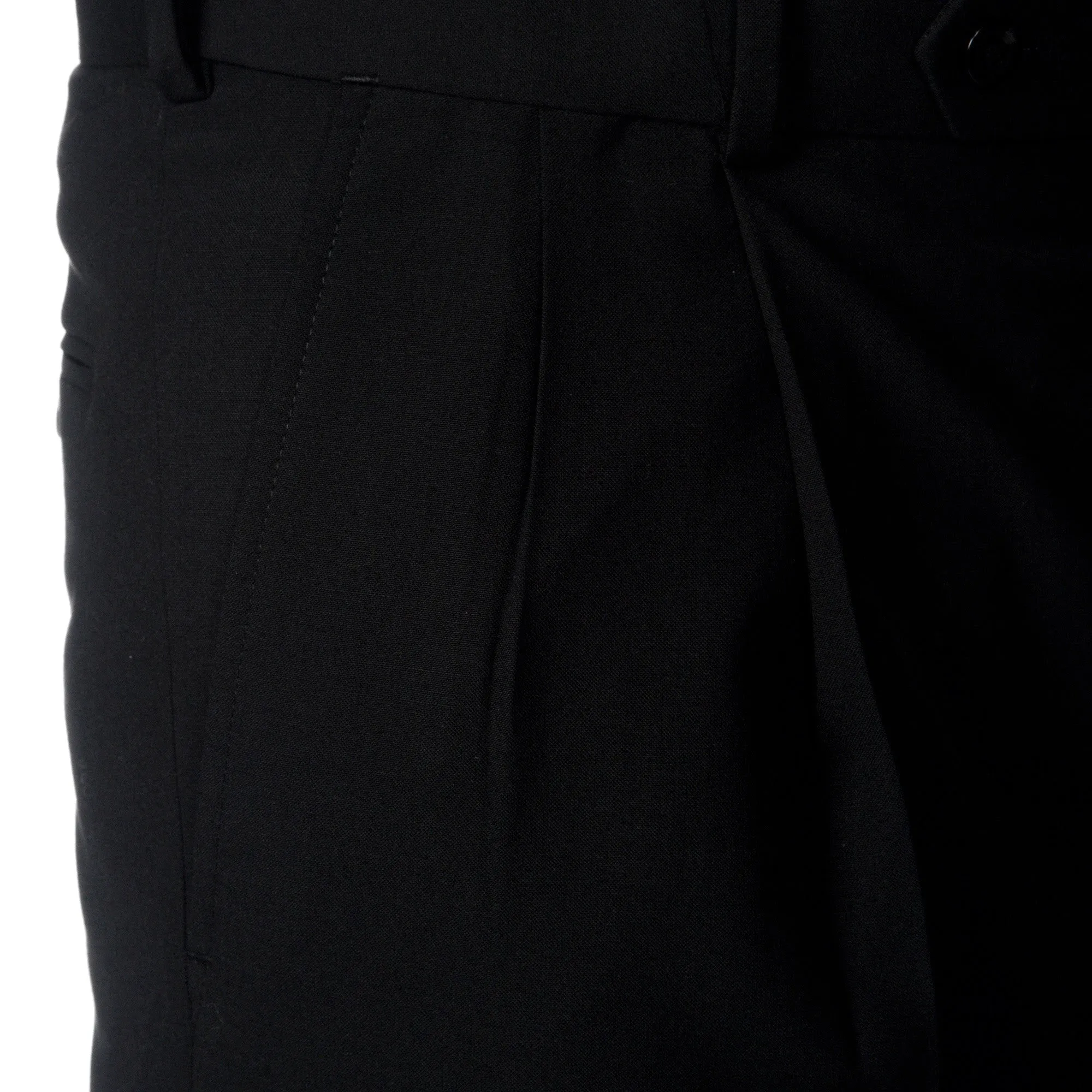 Palm Beach Wool/Poly Black Pleated Expander Pant Big And Tall