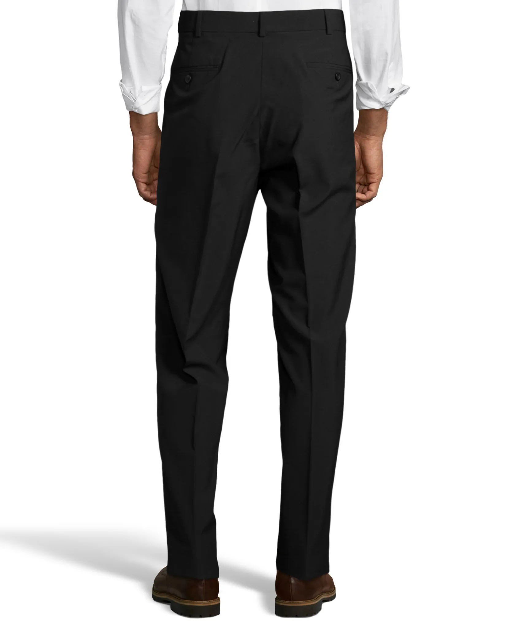 Palm Beach Wool/Poly Black Pleated Expander Pant Big And Tall