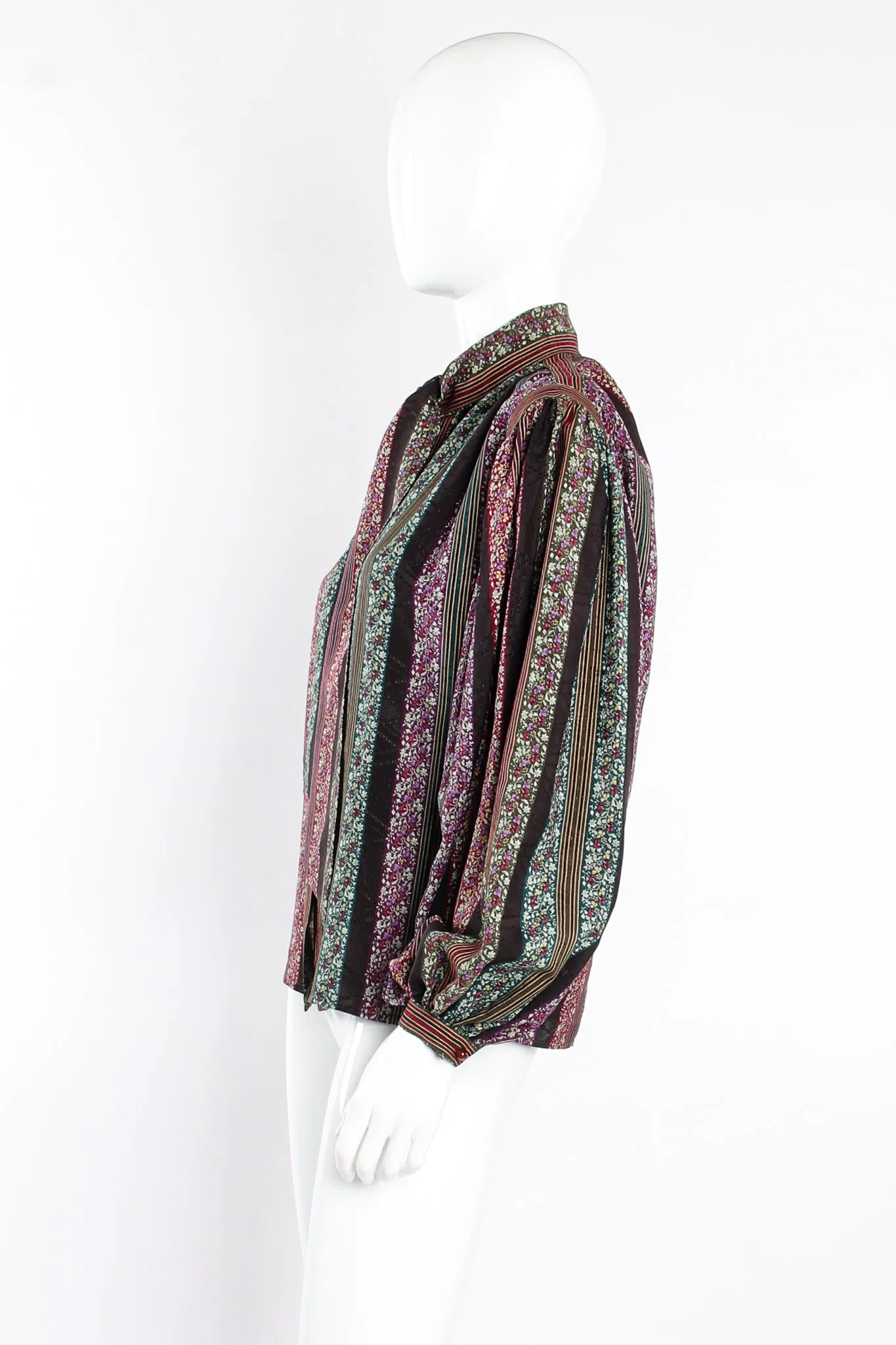 Parallèle Striped Ballon Sleeve Blouse