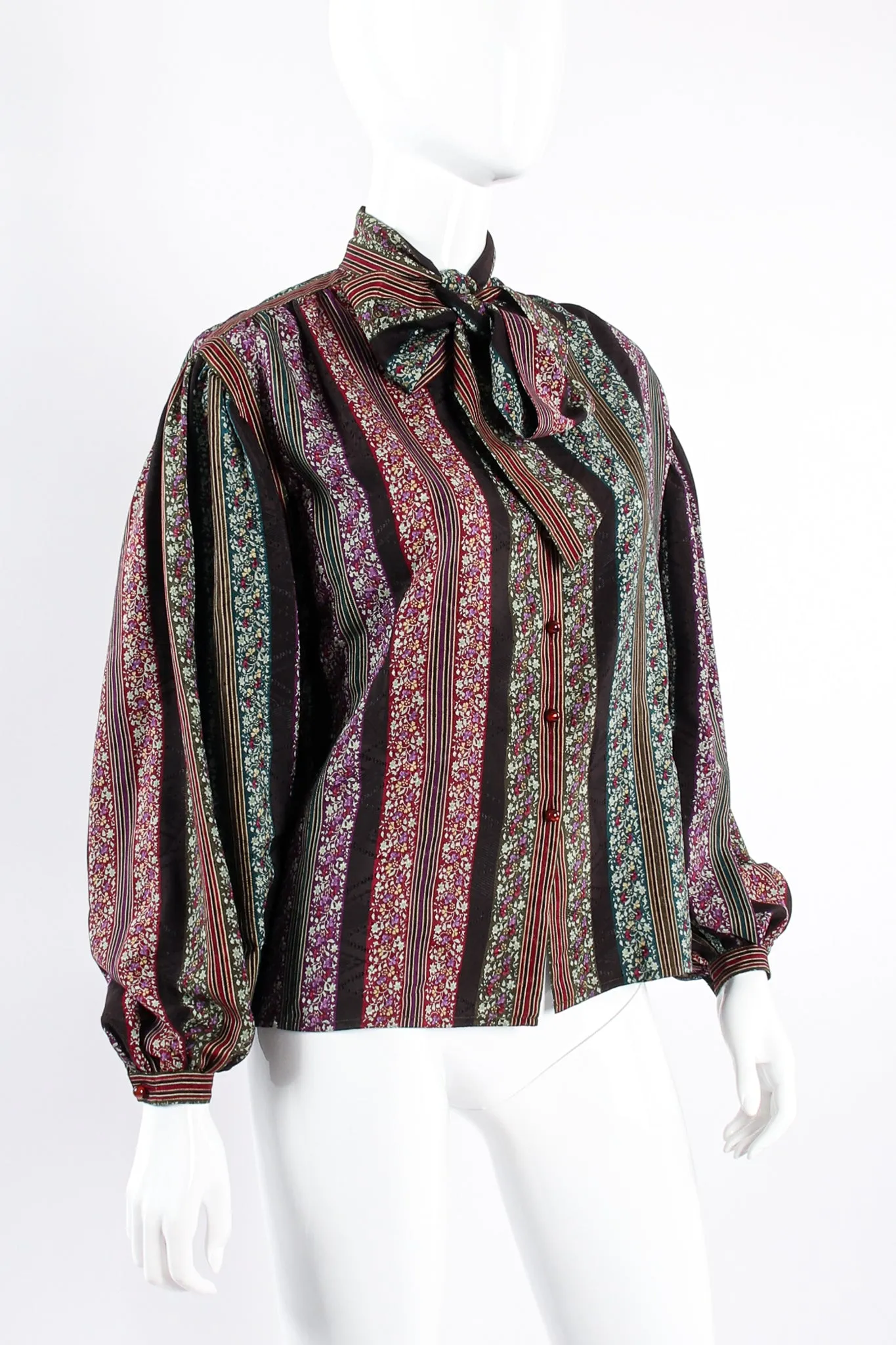 Parallèle Striped Ballon Sleeve Blouse