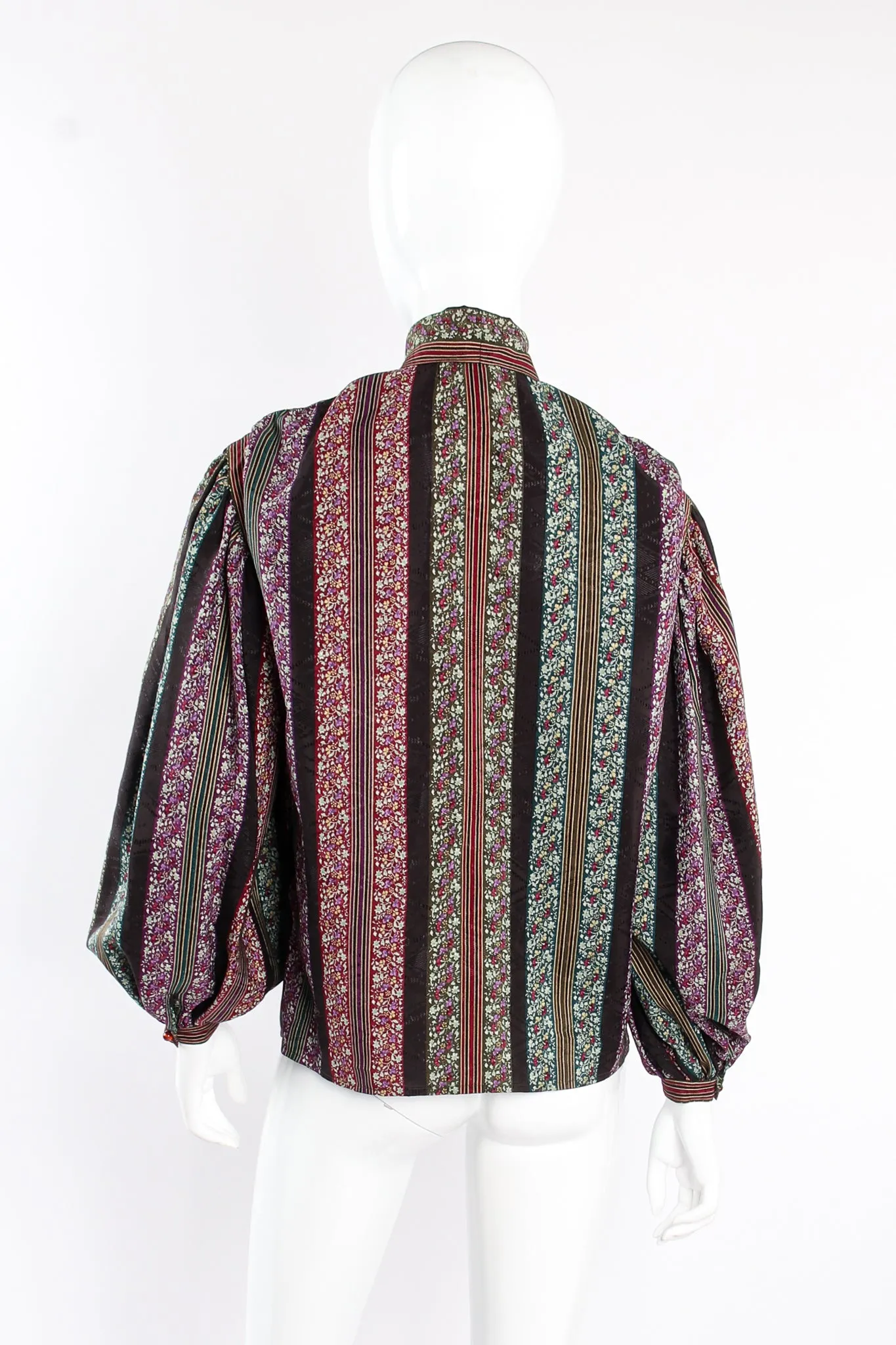 Parallèle Striped Ballon Sleeve Blouse