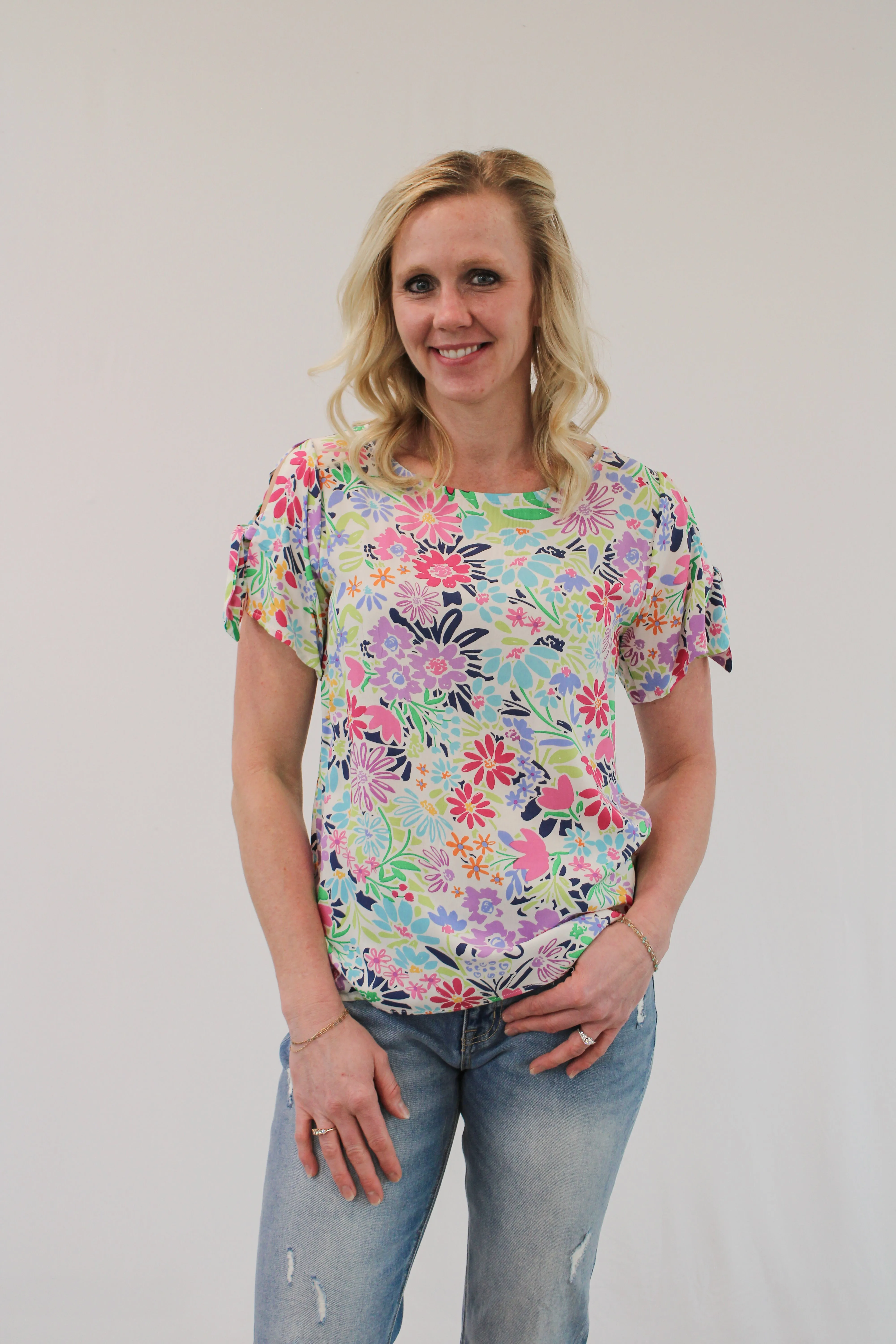 PAYTON FLORAL COLORFUL BLOUSE