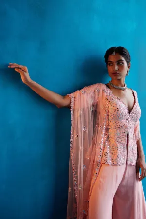Peach Sharara Set