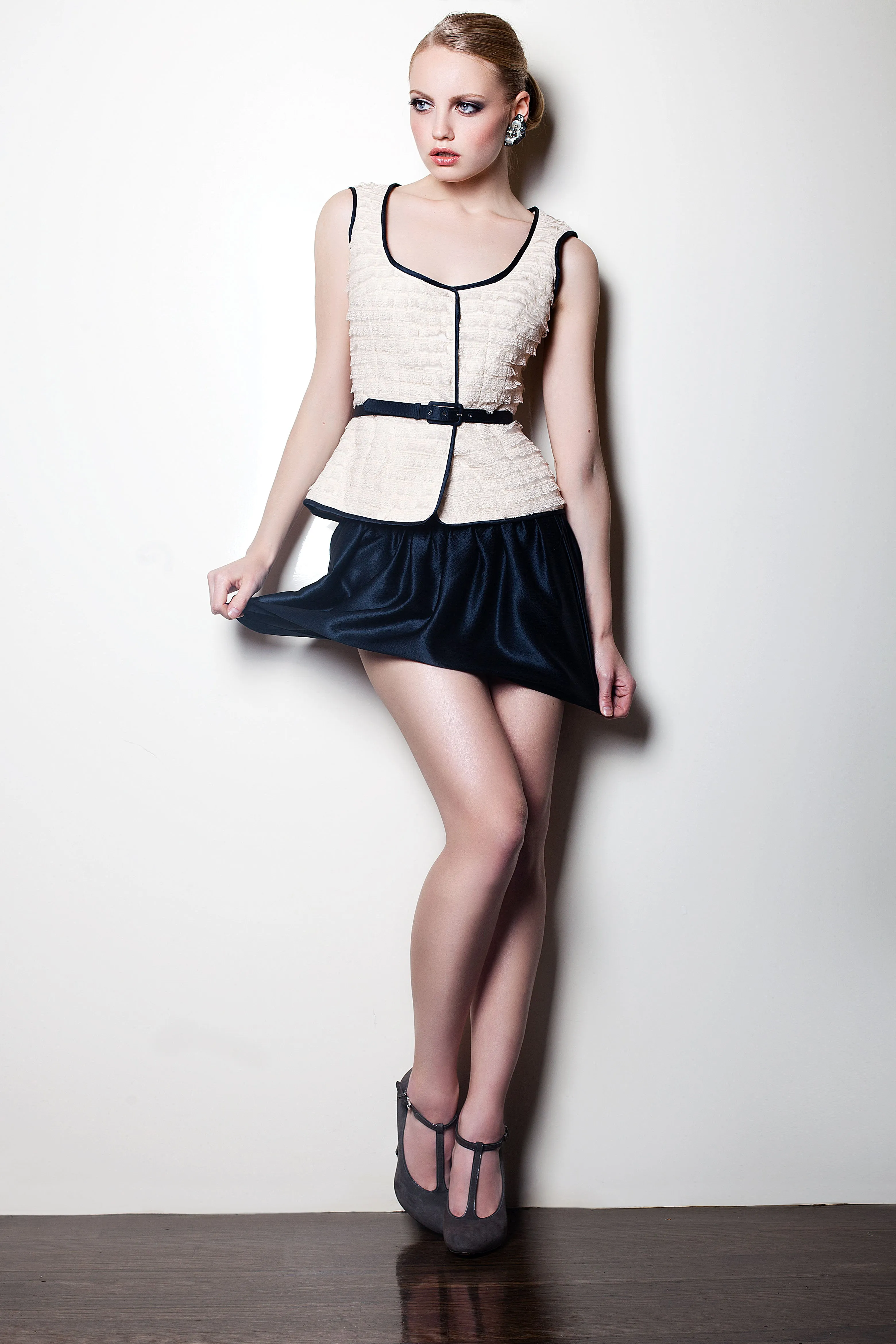 Peplum Blouse & Mini Skirt