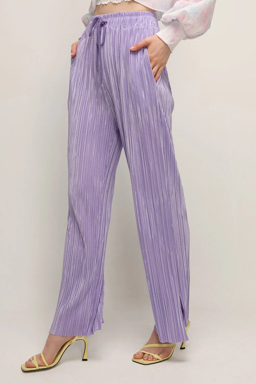 Peyton Crinkled Pleated Pants