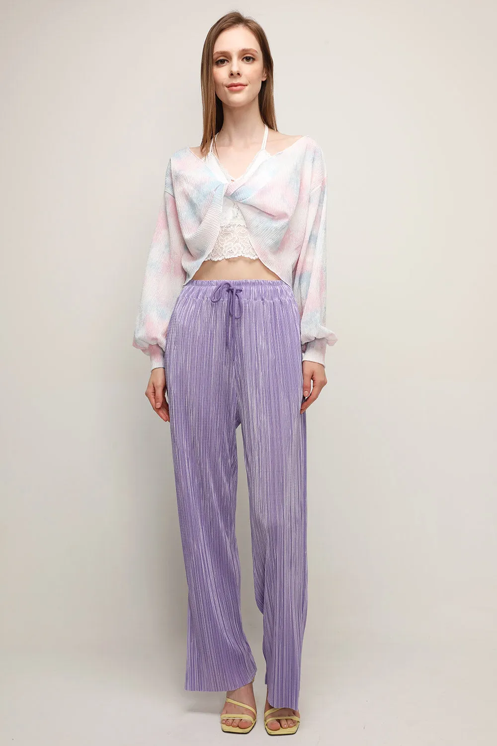 Peyton Crinkled Pleated Pants