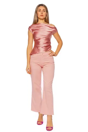 Phare Rose Silk One Shoulder Top