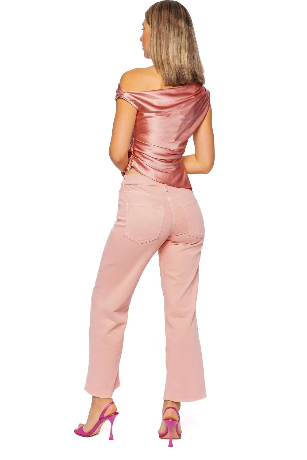 Phare Rose Silk One Shoulder Top