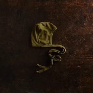 Piculet Baby Bonnet - Merino Wool & Silk - Seaweed