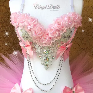 Pink Roses Rave Bra