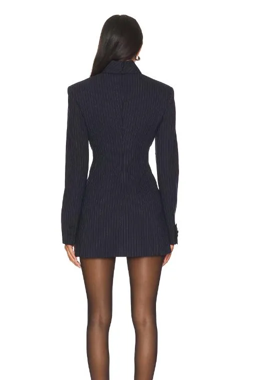Pinstripe long-sleeved suit skirt