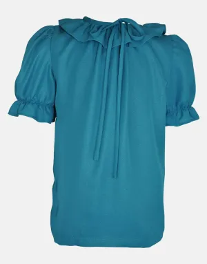 Pippa: Teal shimmer blouse