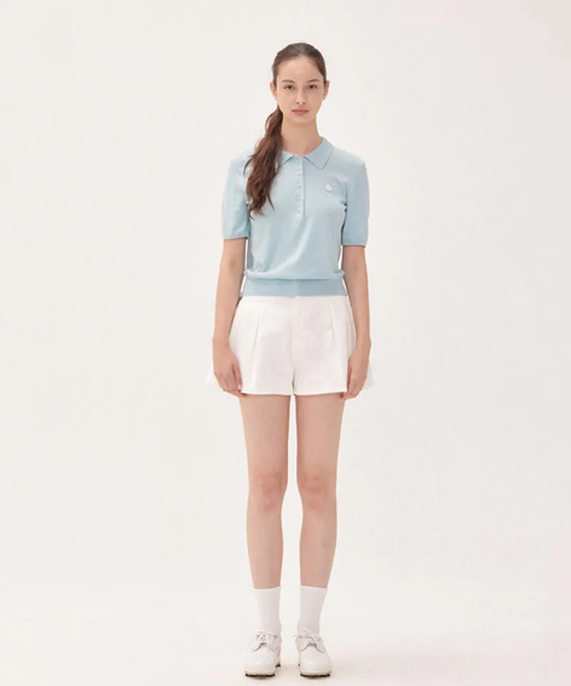 PIV'VEE Short Sleeve Knit PK Shirt - Mist Blue