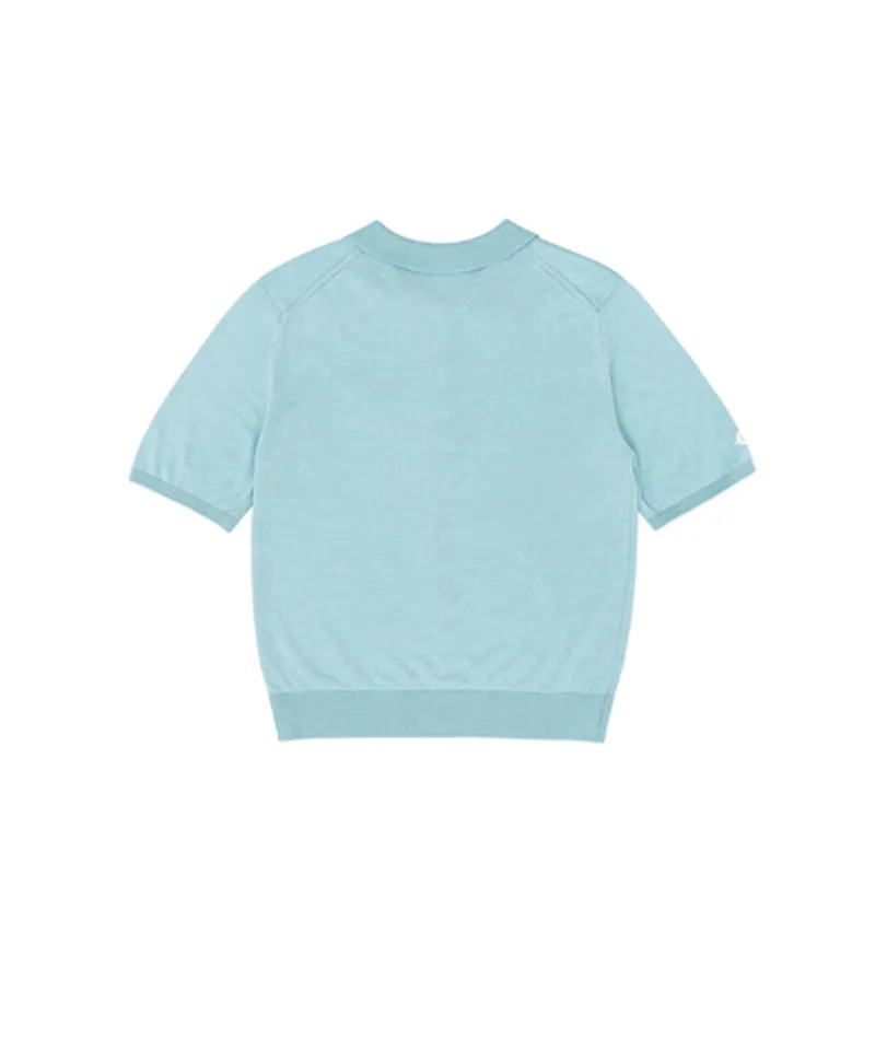 PIV'VEE Short Sleeve Knit PK Shirt - Mist Blue