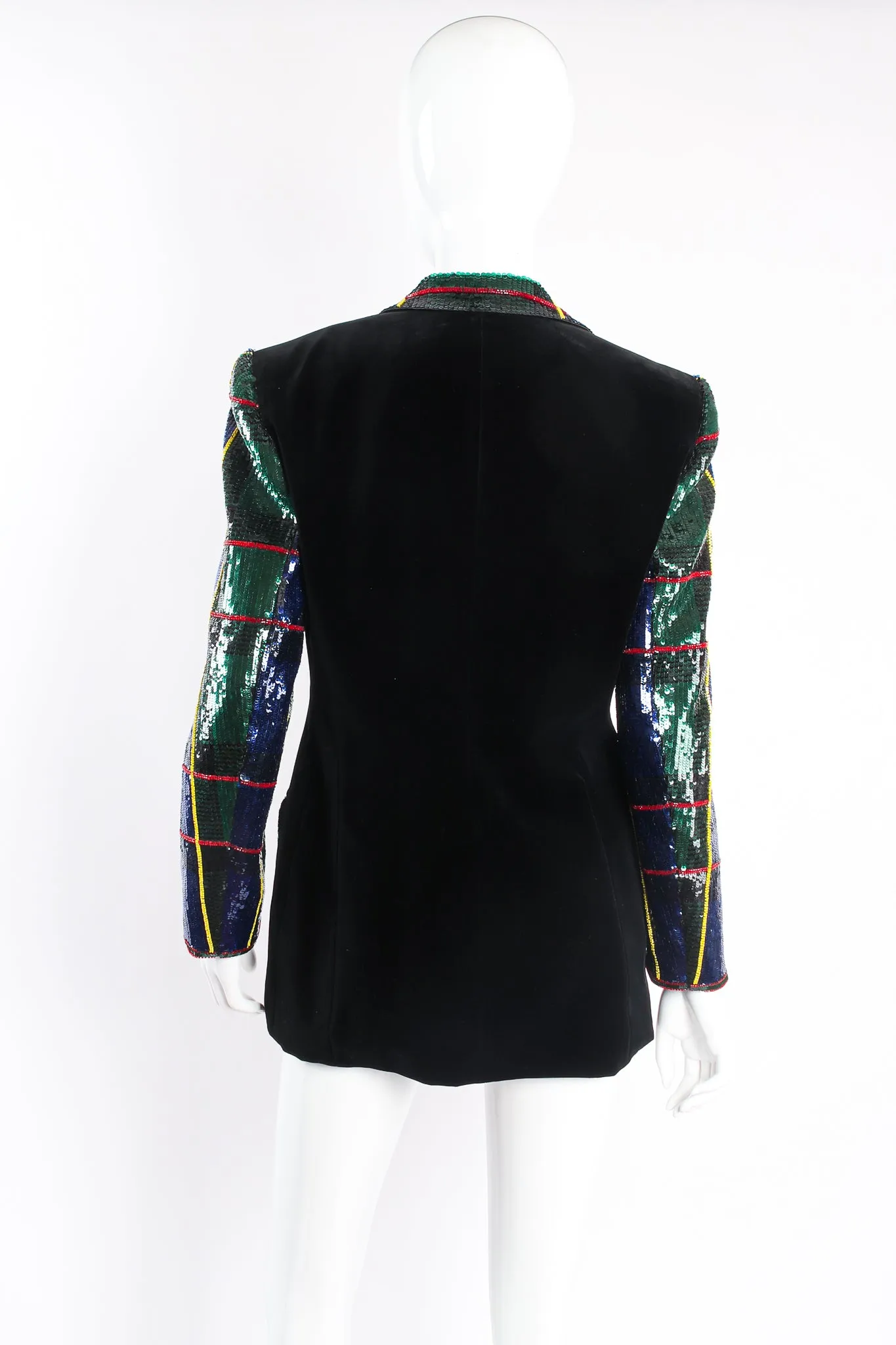 Plaid Sequin Jacket & Skirt Set