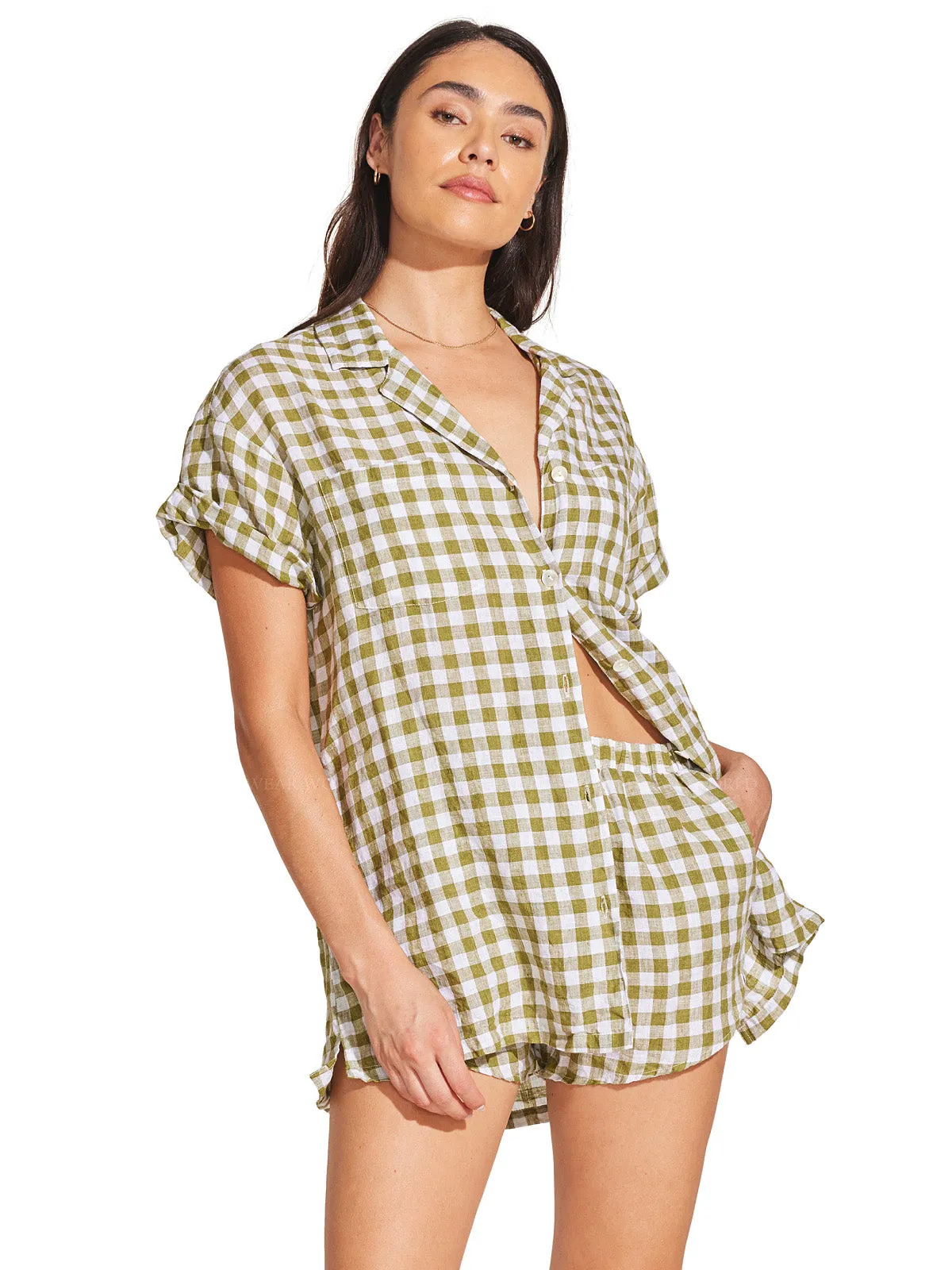 Playa Pocket Blouse-Tallows Short ::RET